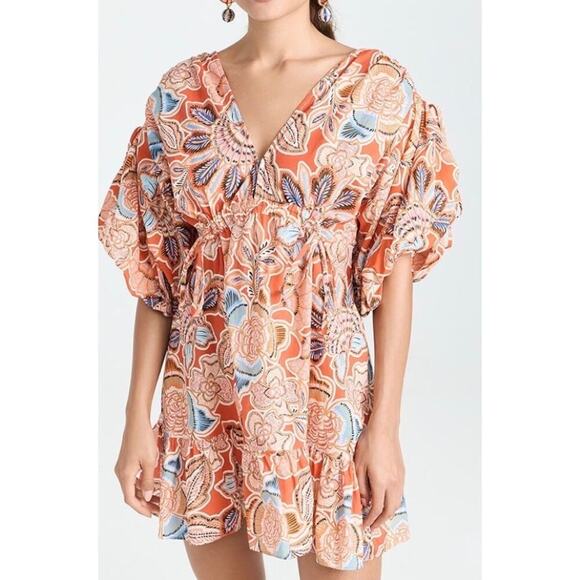 Misa Sari Floral Puff Sleeve Mini Dress - Picture 1 of 3